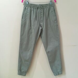 Zara Pants Mens M/W31 Green Jogger Drawstring Elastic Waist Casual Chino Style